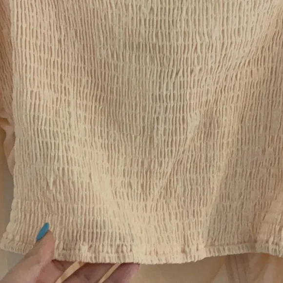 Papaya Corset Style Crop Top w/Long Puff Sleeves, Size S, Nude, NWT - Picture 3 of 7